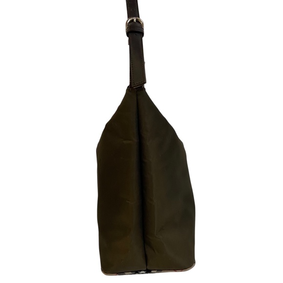 Authentic Burberry Nylon Shoulder Bag – Army Green, Nova Check, Zip Closure - Picture 6 of 16